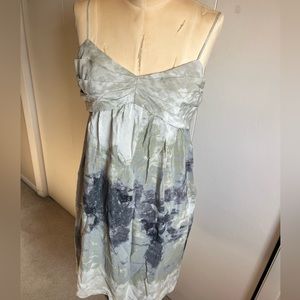 Cute abstract watercolor designs spaghetti strap summer dress. Gently worn